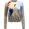 Alice And Olivia Alice & Olivia Sunbather Knit Long-sleeve Sweater In Multicolor Cotton In White