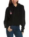 Alice And Olivia Oversized Printed French Cotton-terry Hoodie In Black