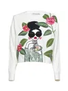 Alice And Olivia Alice + Olivia Cotton-blend Gleeson Sweatshirt In Soft White Multi