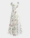 Alice And Olivia Alice + Olivia Monnie Cotton Long Dress In Sweet Nothings