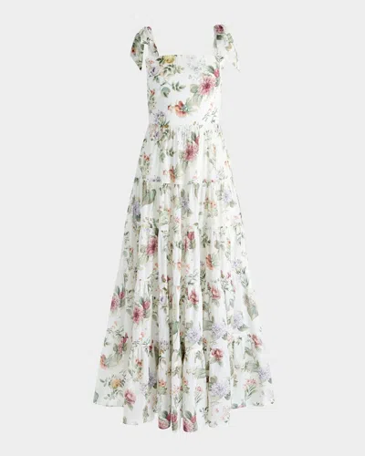 Alice And Olivia Sweet Nothings Monnie Tie-strap Tiered Maxi Dress