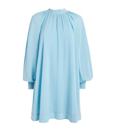 Alice And Olivia Taffeta Gracen Mini Dress In Blue