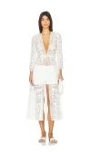 Alice And Olivia Drawstring Talia Robe In 오프 화이트