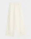 Alice And Olivia Tanya Embroidered Eyelet Trousers