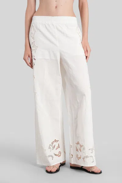 ALICE AND OLIVIA TANYA PANTS IN WHITE COTTON