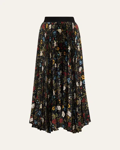 ALICE AND OLIVIA TAPESTRY TRAILS KATZ ASYMMETRIC PLEATED MAXI SKIRT