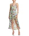 Alice And Olivia Alice + Olivia Tara Printed Long Dress In White Floral
