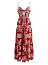 Alice And Olivia Tassel-details Paisley-print Maxi Day Dress In Red