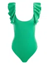 Alice And Olivia Tawny Ruffle Sleeve Bodysuit