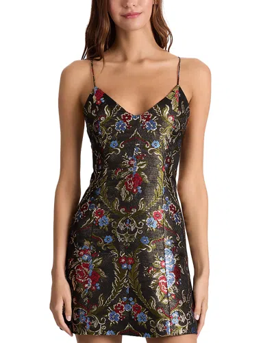 Alice And Olivia Tayla Jacquard Dress In Black