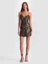 Alice And Olivia Tayla Floral Jacquard Structured Mini Dress In Multi