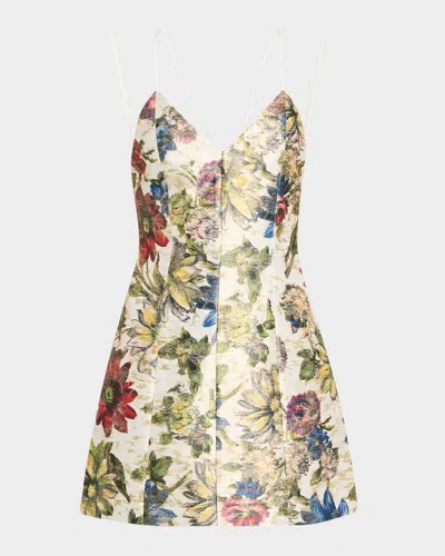 ALICE AND OLIVIA TAYLA STRUCTURED LANTERN MINI DRESS