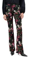 Alice And Olivia Teeny Floral Bootcut Trousers In Multi