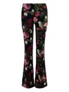 Alice And Olivia Teeny Floral Bootcut Trousers In Multi