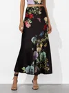 Alice And Olivia Floral-print Midi Skirt In Black