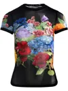 Alice And Olivia Tess Crewneck Mesh Tee In Black