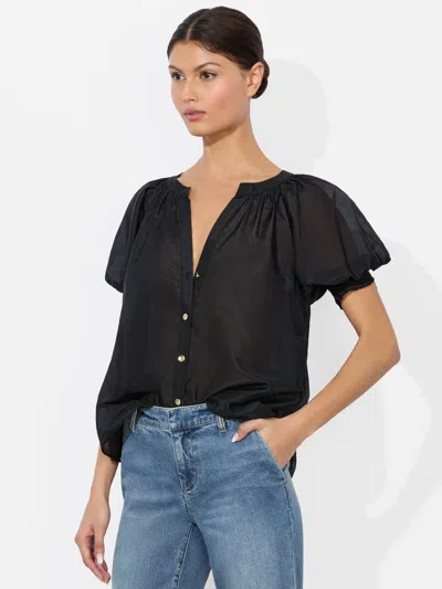 Alice And Olivia Thalia Button Down Blouse In Black