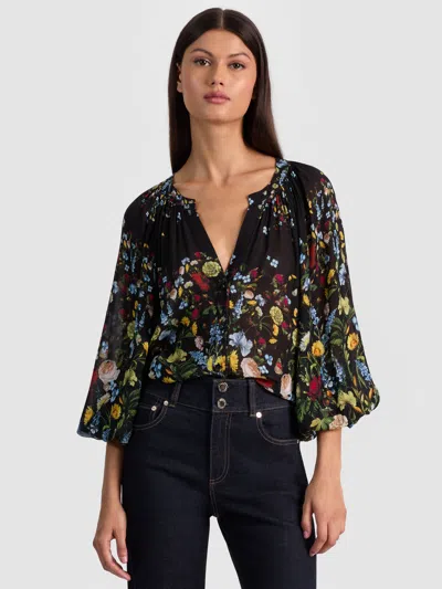 ALICE AND OLIVIA THALIA BUTTON DOWN BLOUSE