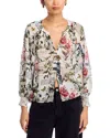 Alice And Olivia Thalia Button Front Blouse In Multi