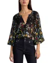 Alice And Olivia Thalia Long Sleeved Button Down Blouse In Multi