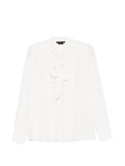 Alice And Olivia Thayer Tie Long-sleeve Blouse In White