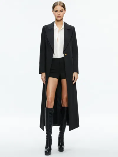 Alice And Olivia Theo Notch Collar Coat In Black