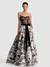 Alice And Olivia Thera Tiered Gown In Black