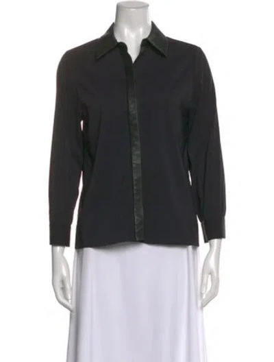 Pre-owned Alice And Olivia Three-quarter Sleeve Blouse In Black