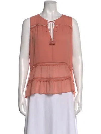 Pre-owned Alice And Olivia Tie Neck Sleeveless Top In Neutral
