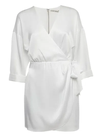 Pre-owned Alice And Olivia Tie White Mini Dress