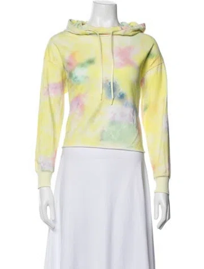 Pre-owned Alice And Olivia Tie-dye Print Crew Neck Hoodie In Green