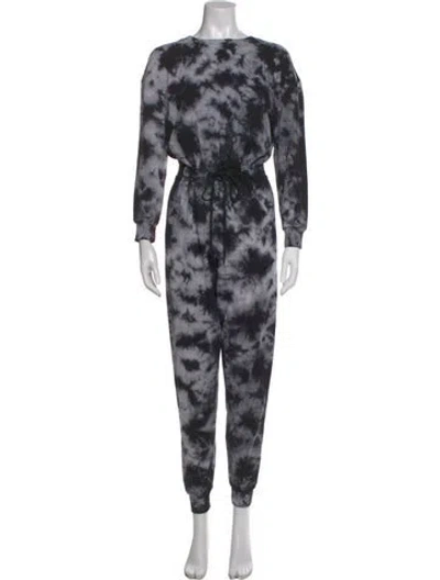 Pre-owned Alice And Olivia Tie-dye Print Crew Neck Jumpsuit In Blue
