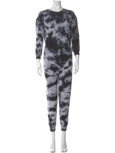 Pre-owned Alice And Olivia Tie-dye Print Crew Neck Jumpsuit In Silver