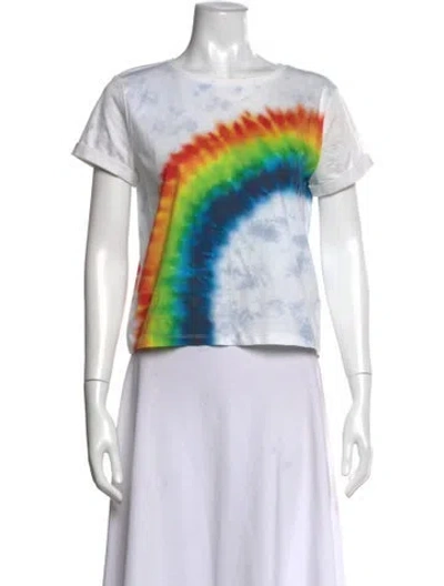 Pre-owned Alice And Olivia Tie-dye Print Crew Neck T-shirt In Blue