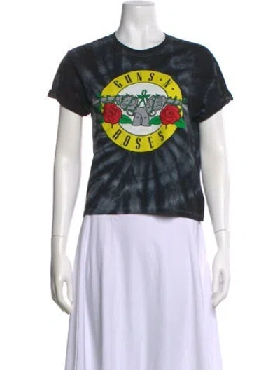 Pre-owned Alice And Olivia Tie-dye Print Crew Neck T-shirt In Blue