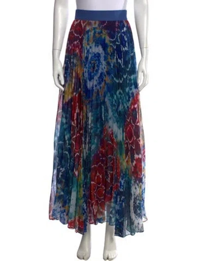 Pre-owned Alice And Olivia Tie-dye Print Midi Length Skirt In Blue
