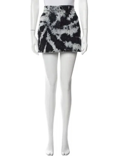 Pre-owned Alice And Olivia Tie-dye Print Mini Skirt In Black