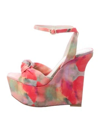 Pre-owned Alice And Olivia Tie-dye Print Sandals In Pink