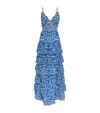 Alice And Olivia Imogene Tiered Maxi Dress In Blue