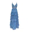 Alice And Olivia Imogene Tiered Maxi Dress In Blue