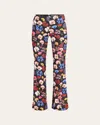 Alice And Olivia Timeless Blossom Rmp Bootcut Pants In Timeless Blossom