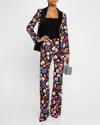 Alice And Olivia Timeless Blossom Rmp Bootcut Pants In Timeless Blossom
