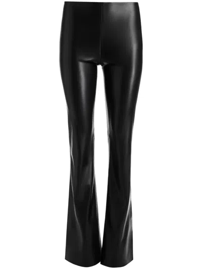 Alice And Olivia Tina Side-slit Flared Trousers In Schwarz