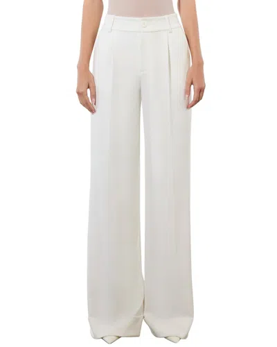 Alice And Olivia Tomasa High Rise Full Length Cuff Pant In Off White