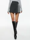 Alice And Olivia Toni Asymmetric Pleated Skirt In Charcoal Grey Melange