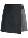 Alice And Olivia Toni Asymmetric Pleated Skirt In Grey