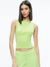 Alice And Olivia Tonita Rib Sweater Tank In Sharp Green