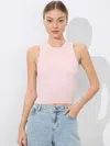 Alice And Olivia Tonita Ribbed Tank In Shell Pink