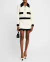 Alice And Olivia Topher Jacket In Off Whiteblack