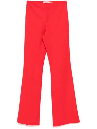 Alice And Olivia Tr Yuki Cropped-hose In Rot